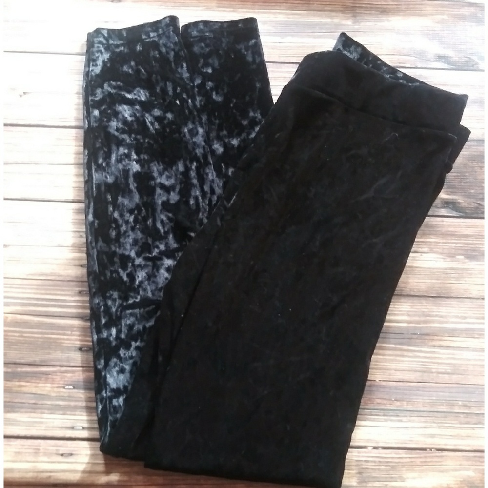 Black Velvet Size Large Leggings